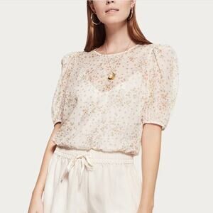 Cami NYC Cream Floral Rheia Blouse Sz S